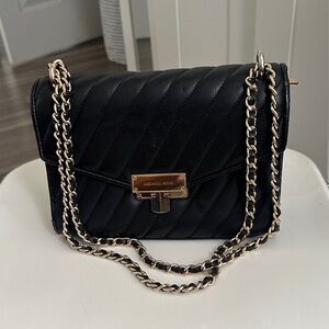 MK Black Quilted Chain Shoulder Bag